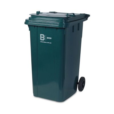 Tacho de Basura C/Ruedas 240 Litros Verde Oscuro